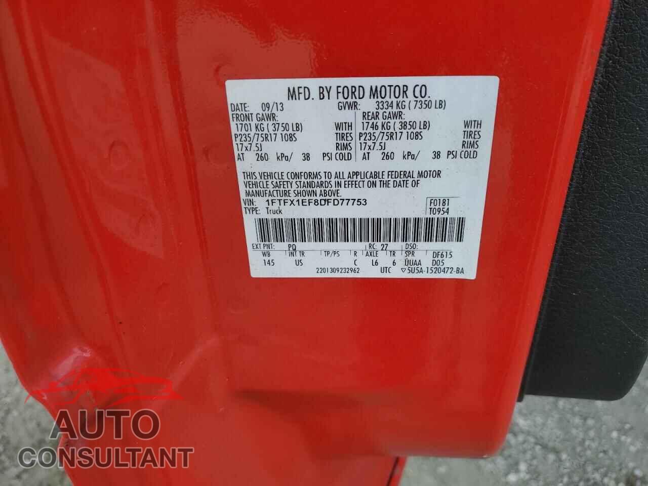 FORD F-150 2013 - 1FTFX1EF8DFD77753