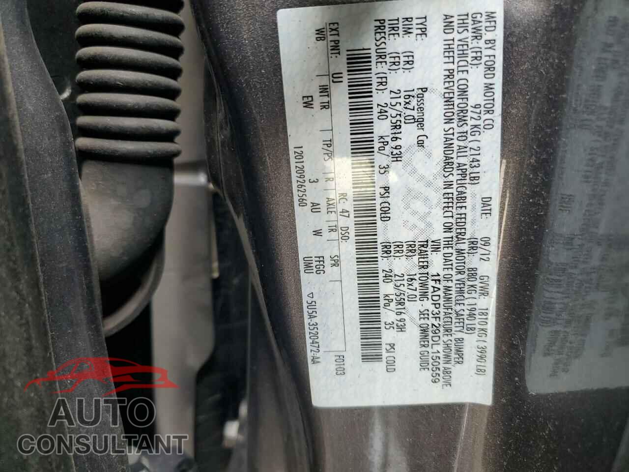 FORD FOCUS 2013 - 1FADP3F29DL150559
