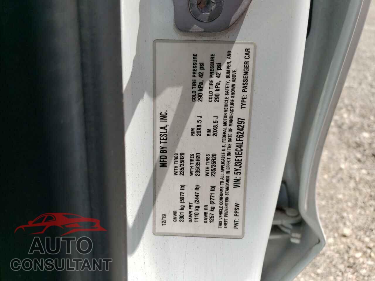 TESLA MODEL 3 2020 - 5YJ3E1EC4LF624297