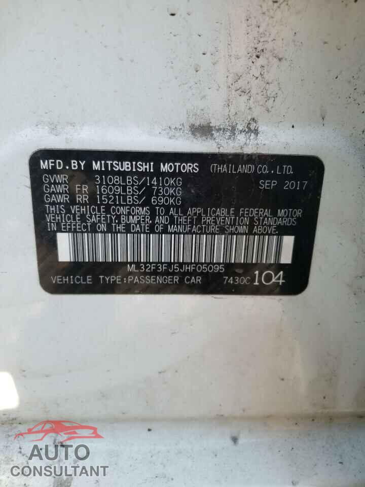 MITSUBISHI MIRAGE 2018 - ML32F3FJ5JHF05095