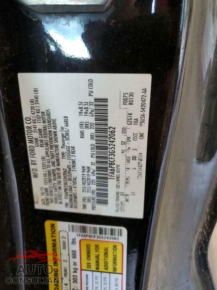 FORD MUSTANG 2016 - 1FA6P8CF3G5242062