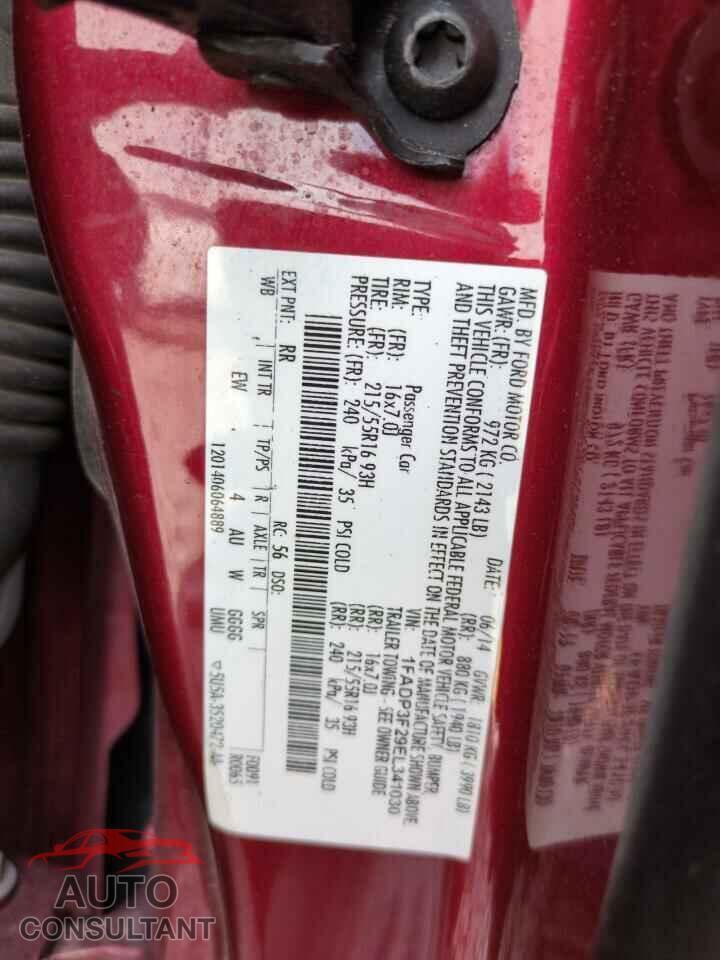 FORD FOCUS 2014 - 1FADP3F29EL341030