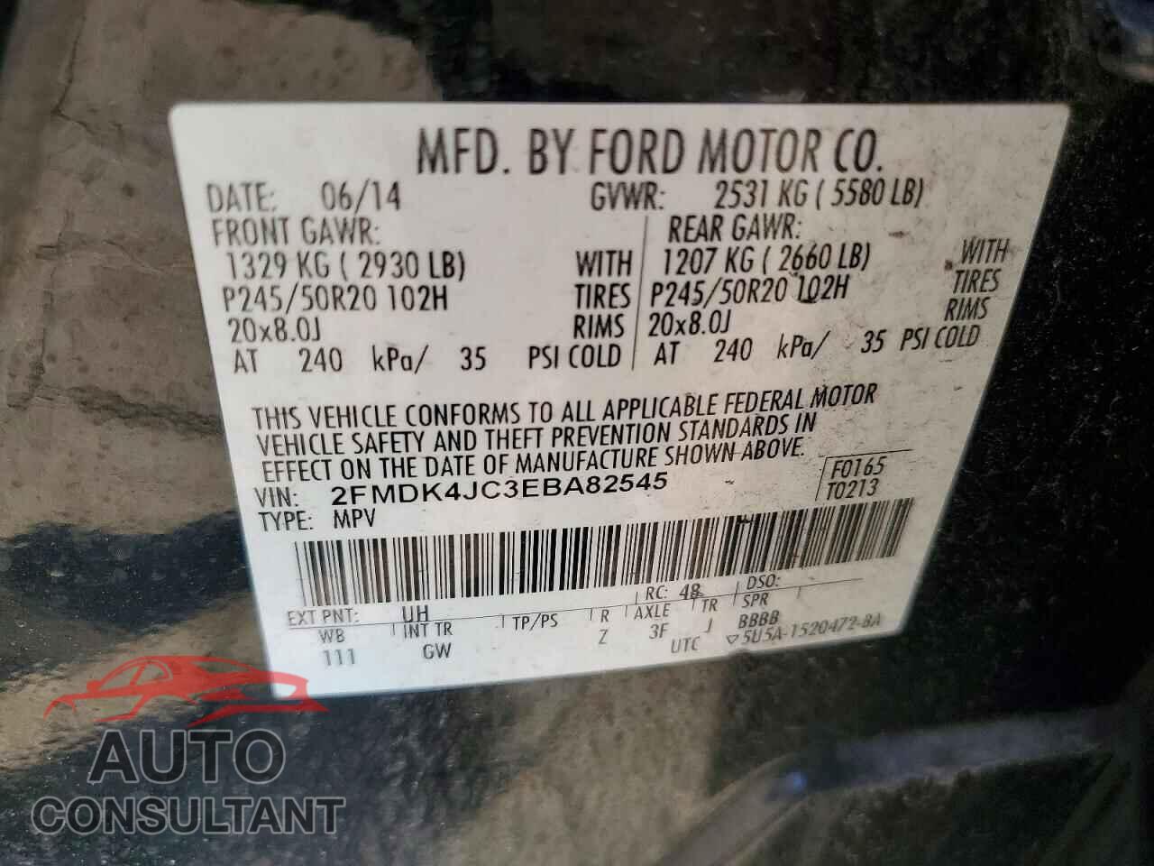 FORD EDGE 2014 - 2FMDK4JC3EBA82545