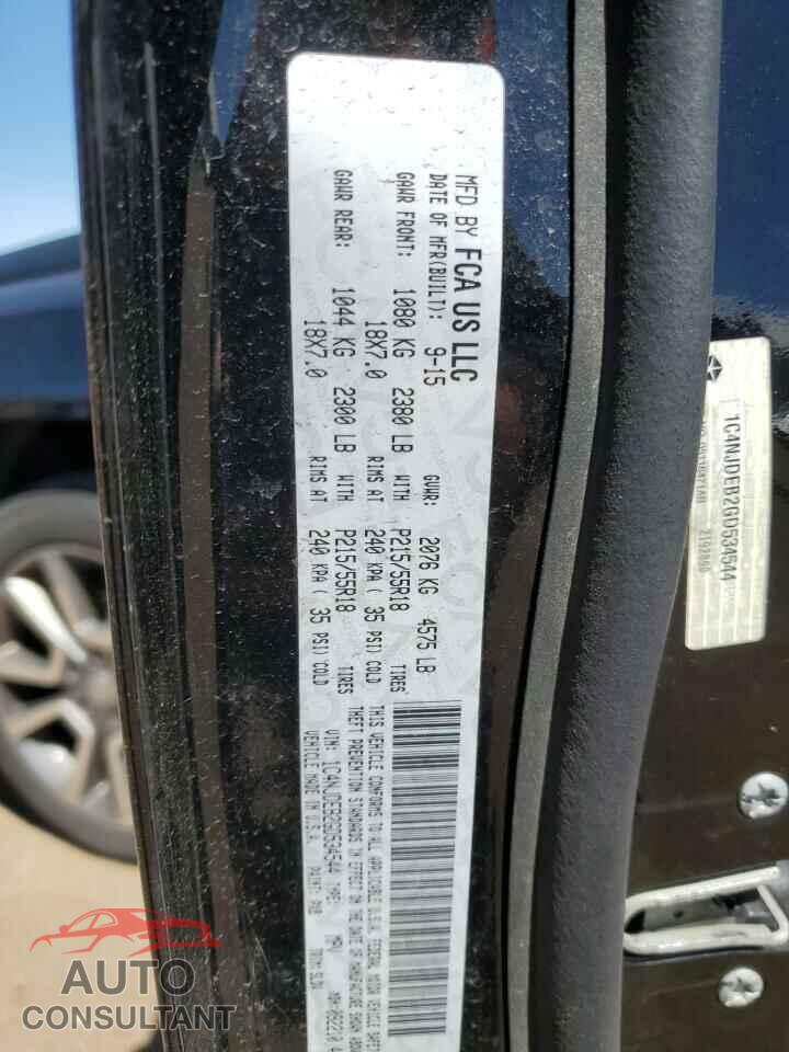JEEP COMPASS 2016 - 1C4NJDEB2GD534544