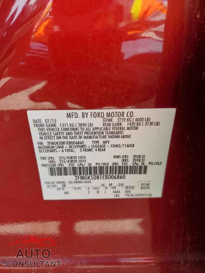FORD FLEX 2014 - 2FMGK5D81EBD06860