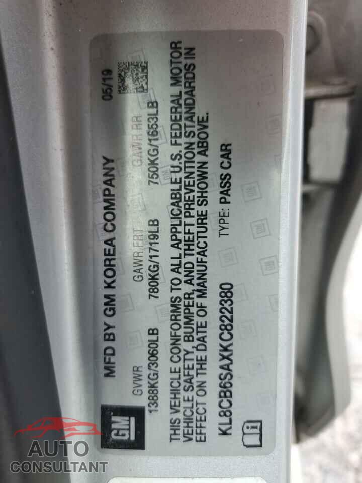 CHEVROLET SPARK 2019 - KL8CB6SAXKC822380