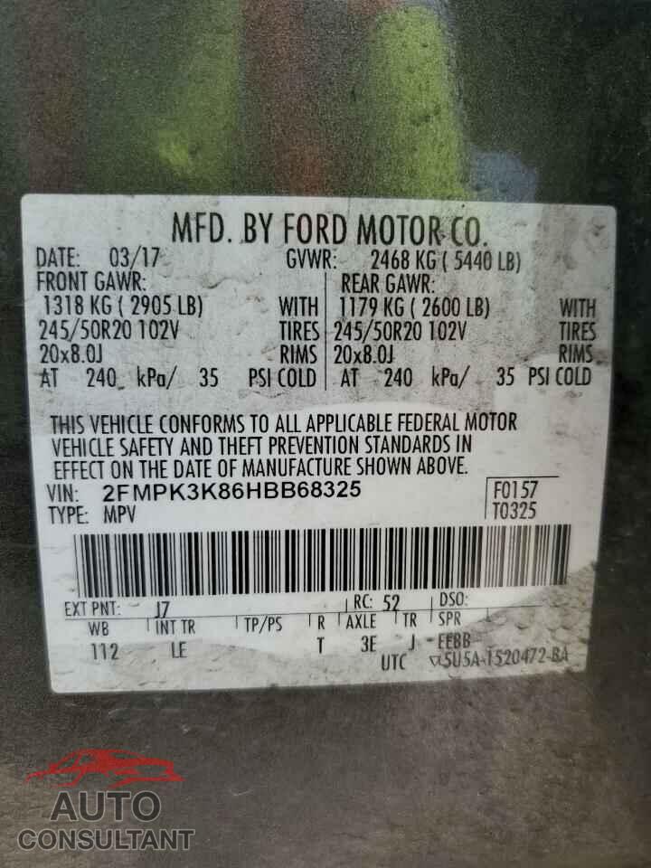 FORD EDGE 2017 - 2FMPK3K86HBB68325