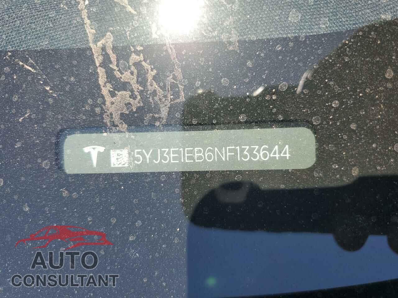 TESLA MODEL 3 2022 - 5YJ3E1EB6NF133644