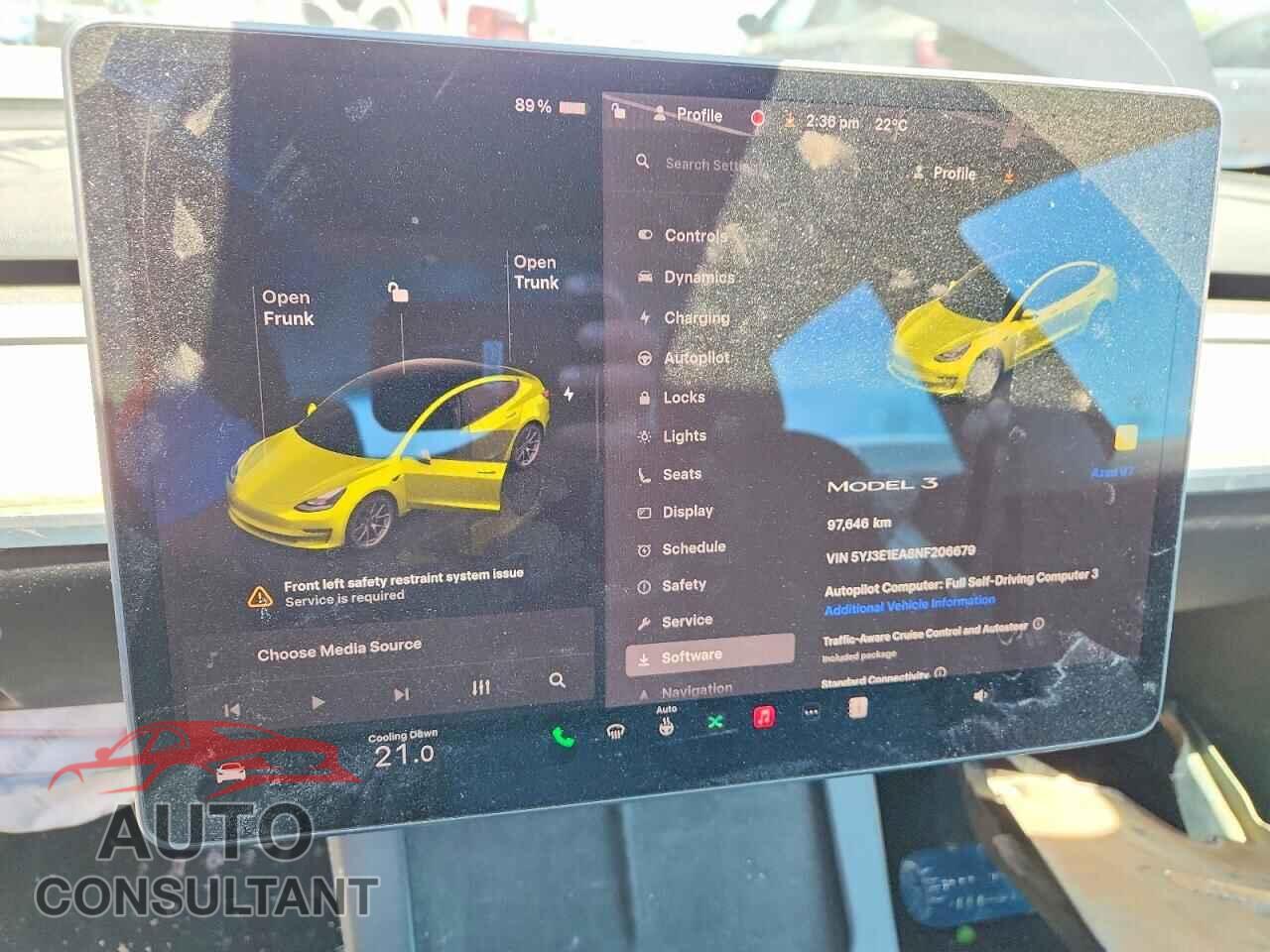 TESLA MODEL 3 2022 - 5YJ3E1EA8NF206679