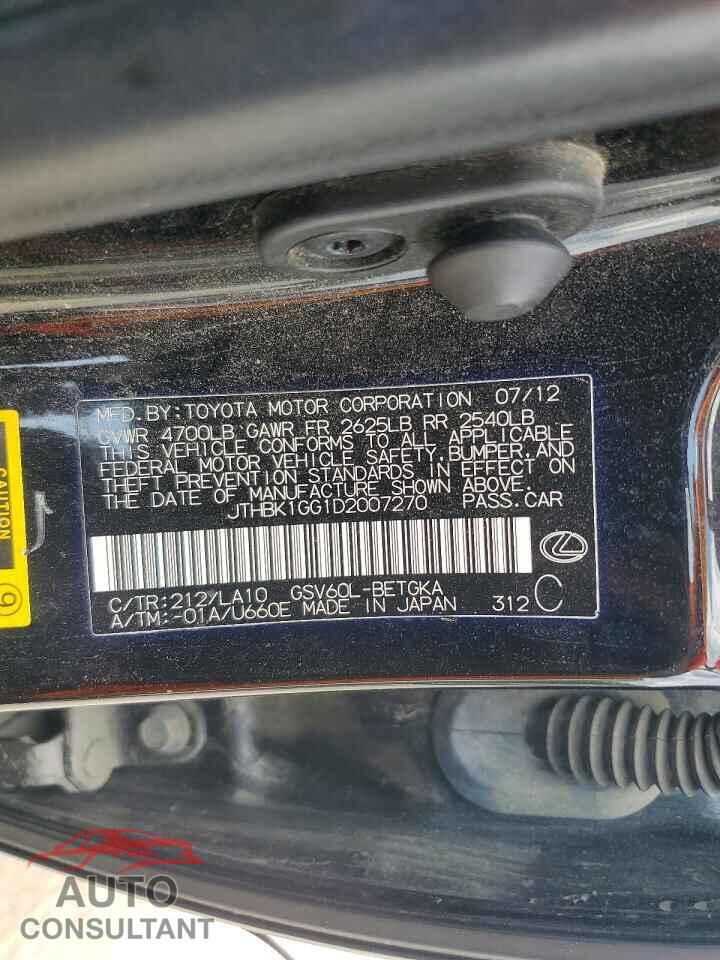 LEXUS ES350 2013 - JTHBK1GG1D2007270