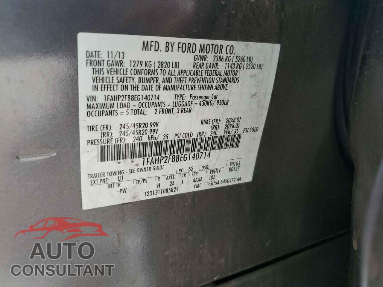FORD TAURUS 2014 - 1FAHP2F88EG140714