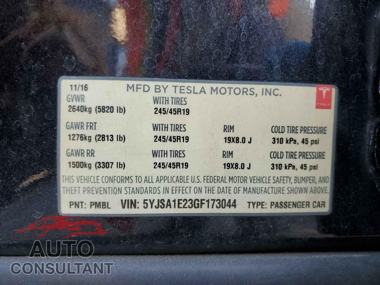 TESLA MODEL S 2016 - 5YJSA1E23GF173044