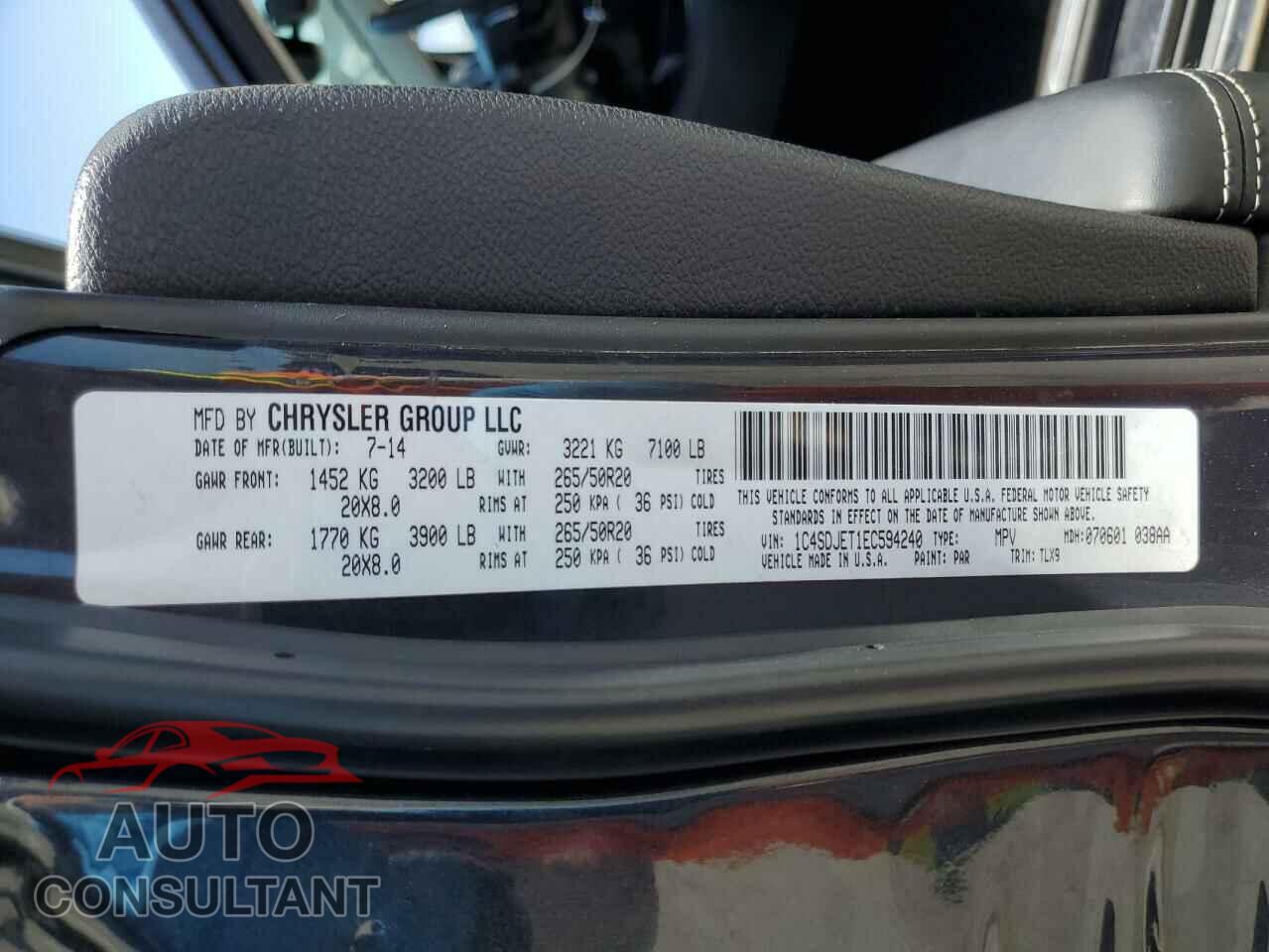 DODGE DURANGO 2014 - 1C4SDJET1EC594240
