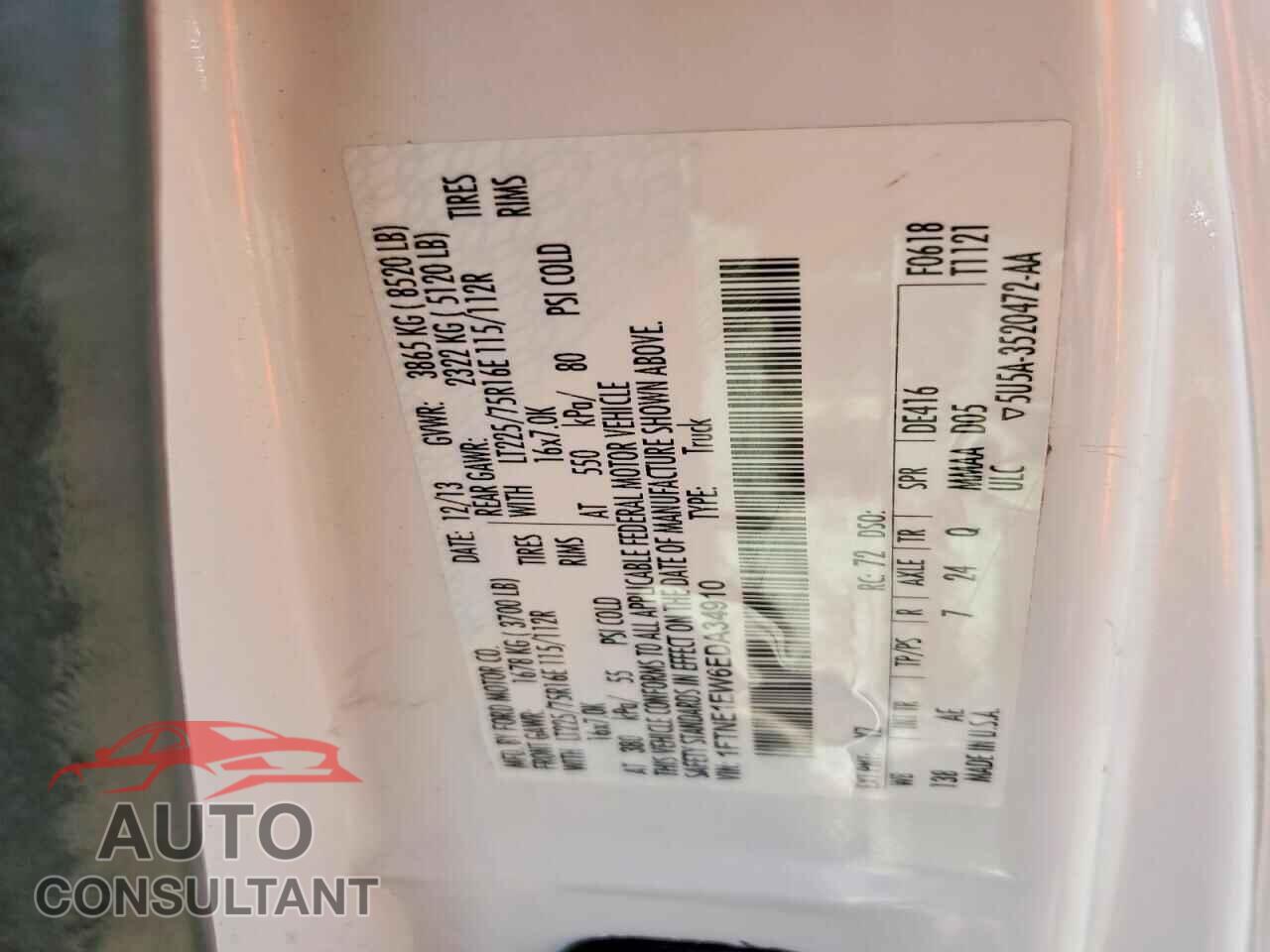 FORD ECONOLINE 2014 - 1FTNE1EW6EDA34910