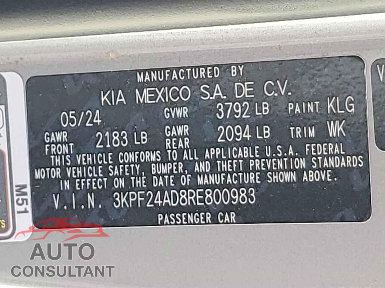 KIA FORTE LXS 2024 - 3KPF24AD8RE800983