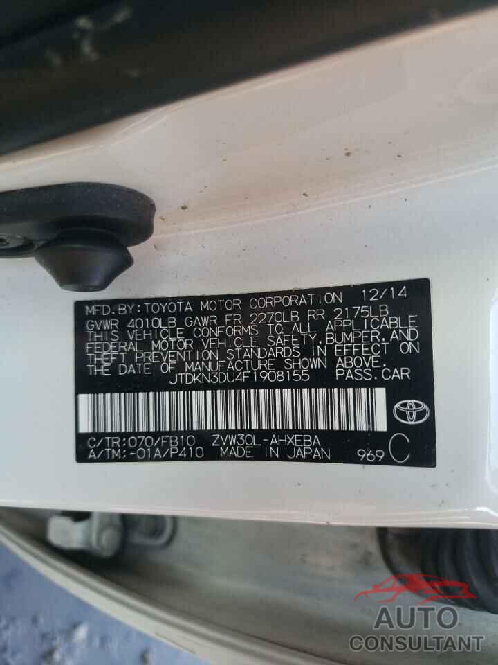 TOYOTA PRIUS 2015 - JTDKN3DU4F1908155