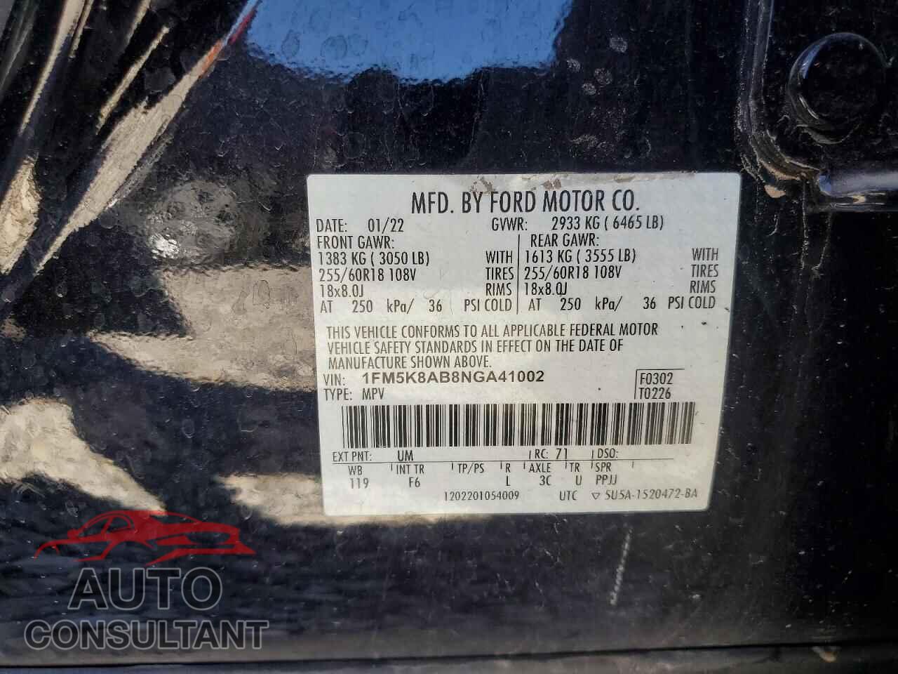 FORD EXPLORER 2022 - 1FM5K8AB8NGA41002