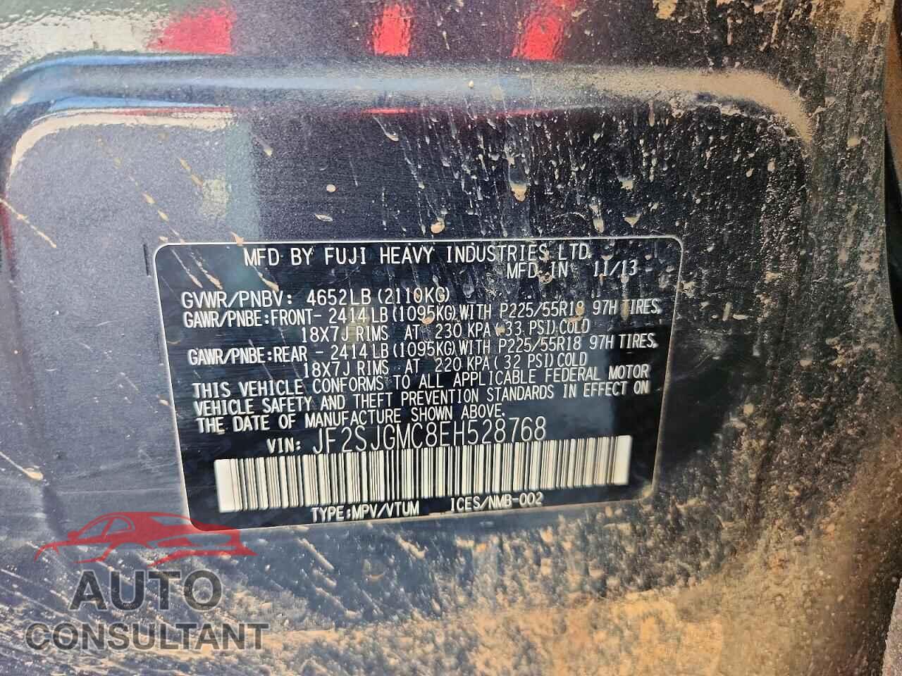 SUBARU FORESTER 2014 - JF2SJGMC8EH528768