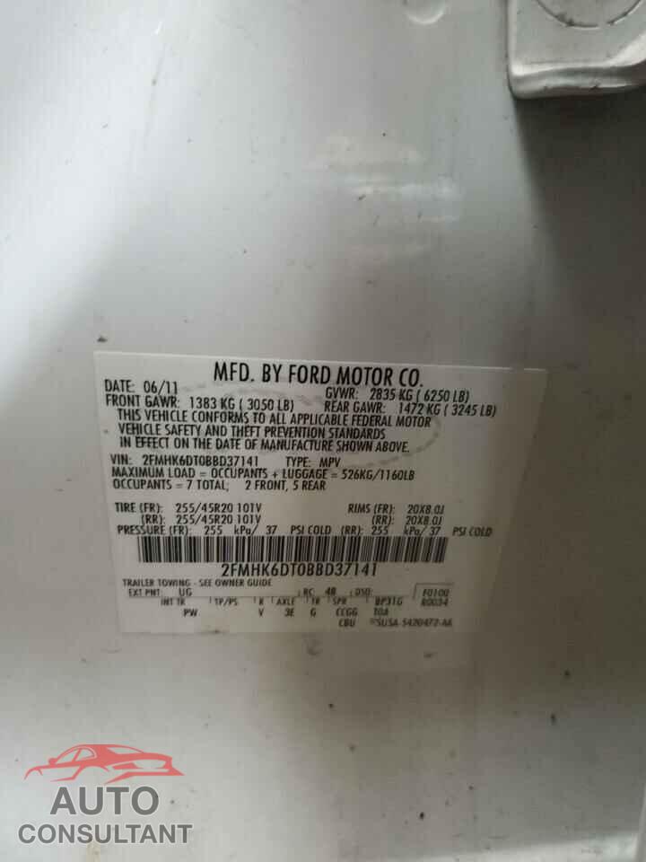 FORD FLEX 2011 - 2FMHK6DT0BBD37141