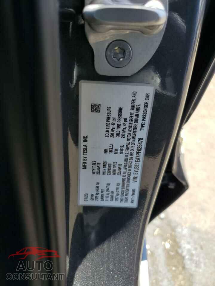 TESLA MODEL 3 2023 - 5YJ3E1EA7PF625478
