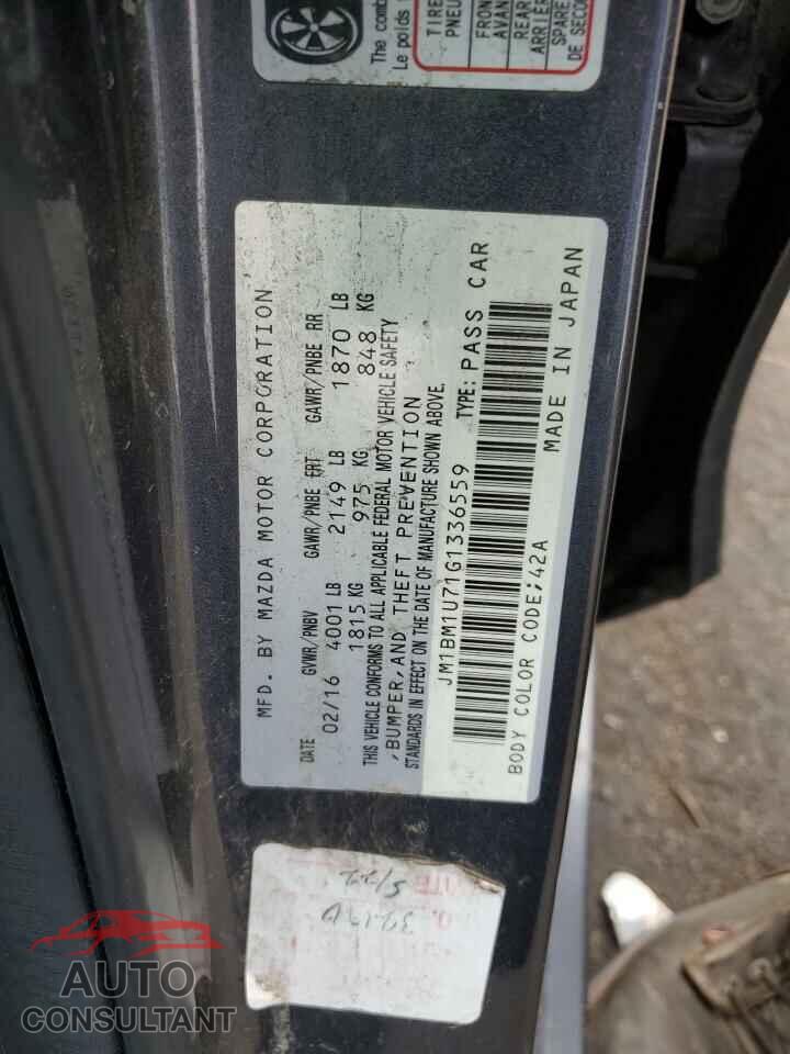 MAZDA 3 2016 - JM1BM1U71G1336559