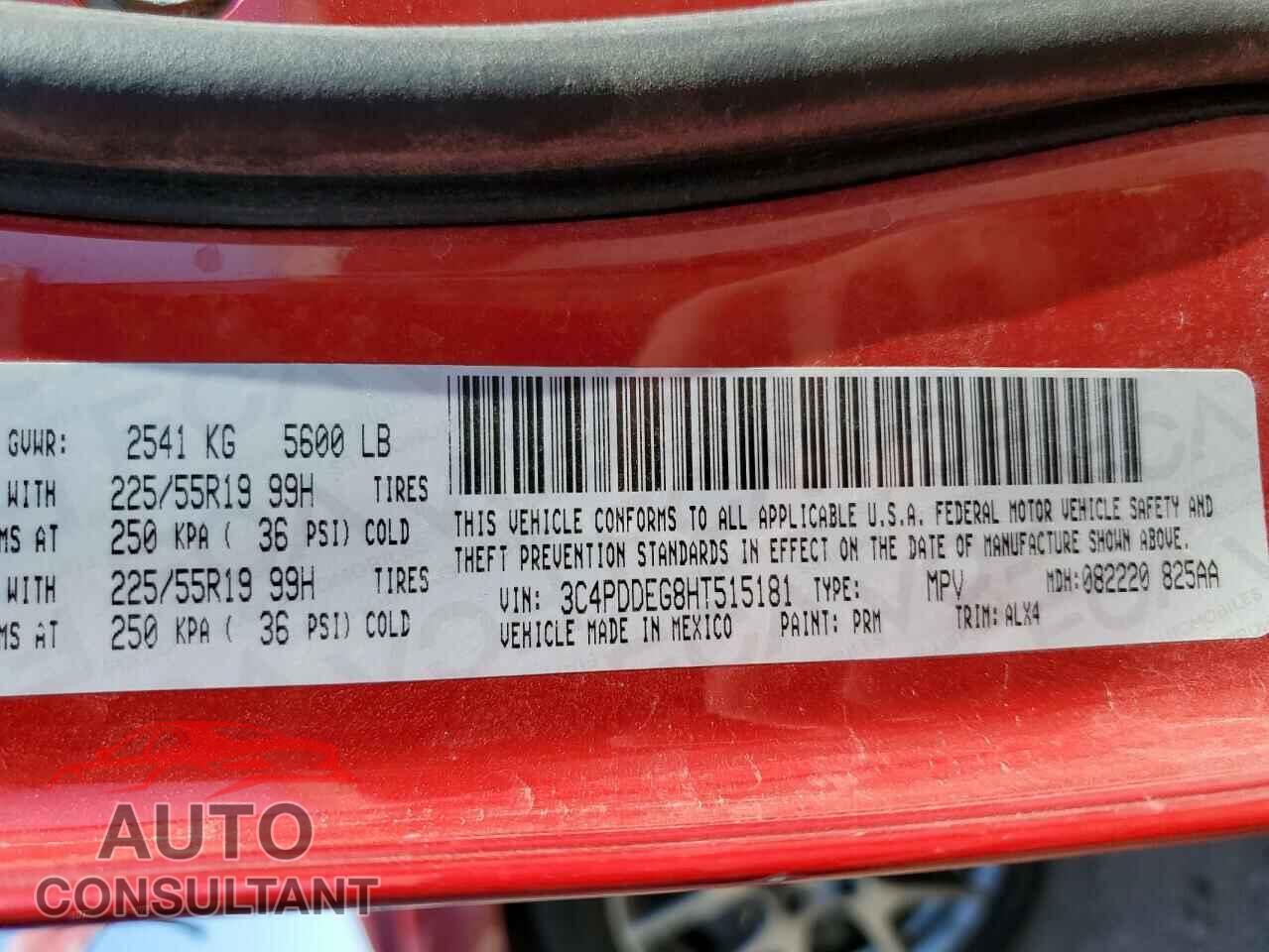 DODGE JOURNEY 2017 - 3C4PDDEG8HT515181