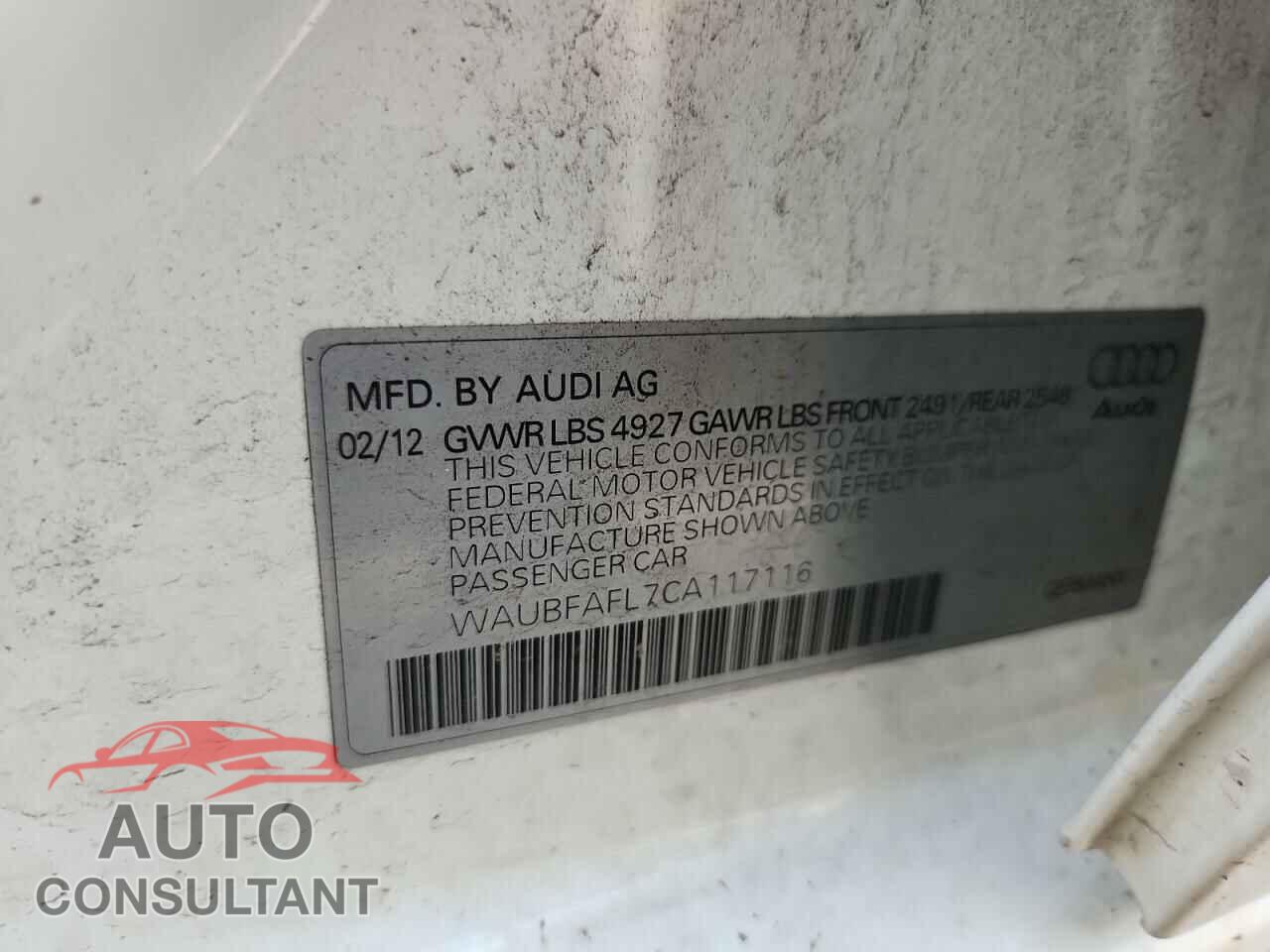 AUDI A4 2012 - WAUBFAFL7CA117116