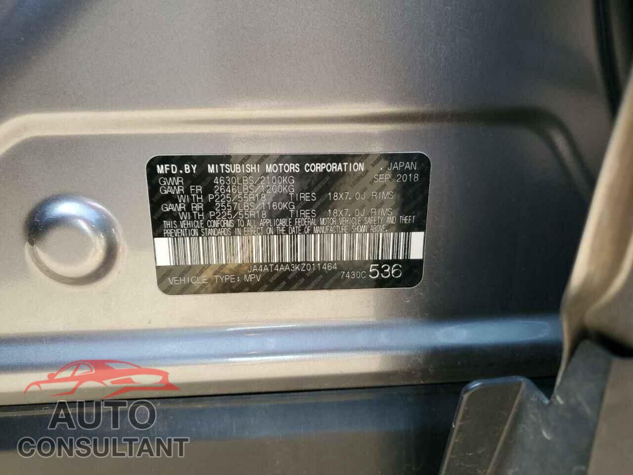 MITSUBISHI ECLIPSE 2019 - JA4AT4AA3KZ011464