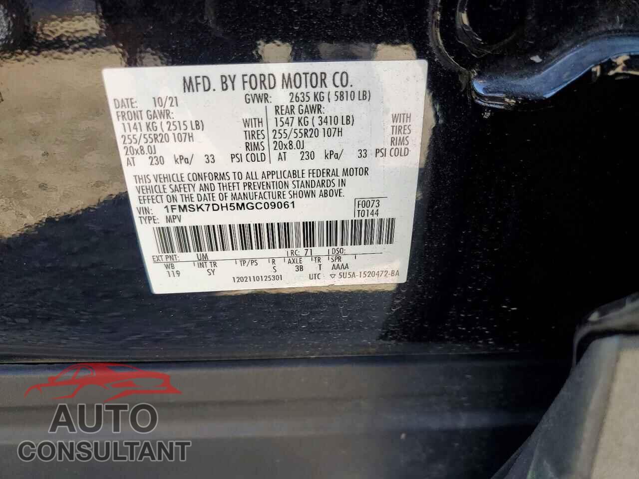 FORD EXPLORER 2021 - 1FMSK7DH5MGC09061