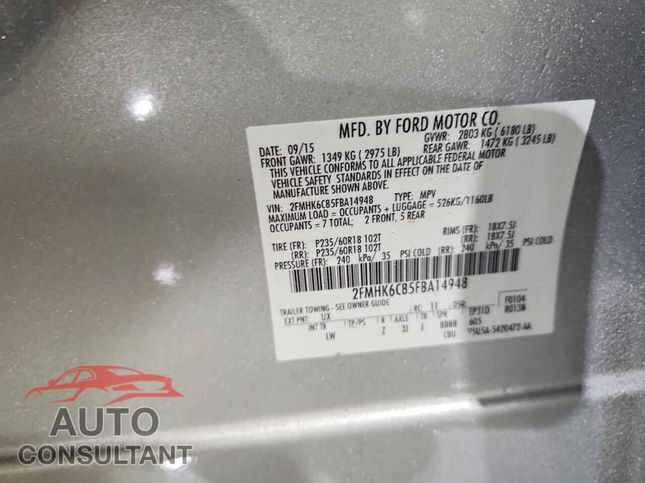 FORD FLEX 2015 - 2FMHK6C85FBA14948
