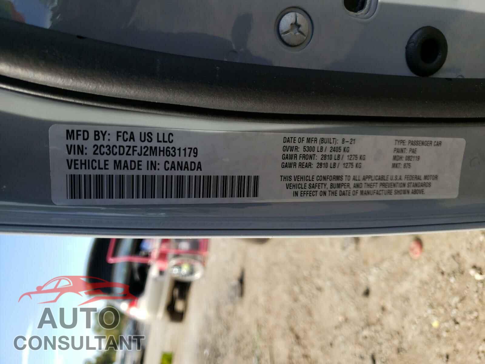 DODGE CHALLENGER 2021 - 2C3CDZFJ2MH631179