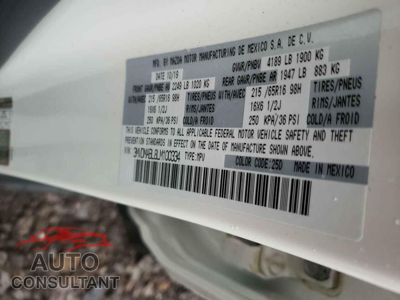 MAZDA CX30 2020 - 3MVDMABL8LM100334