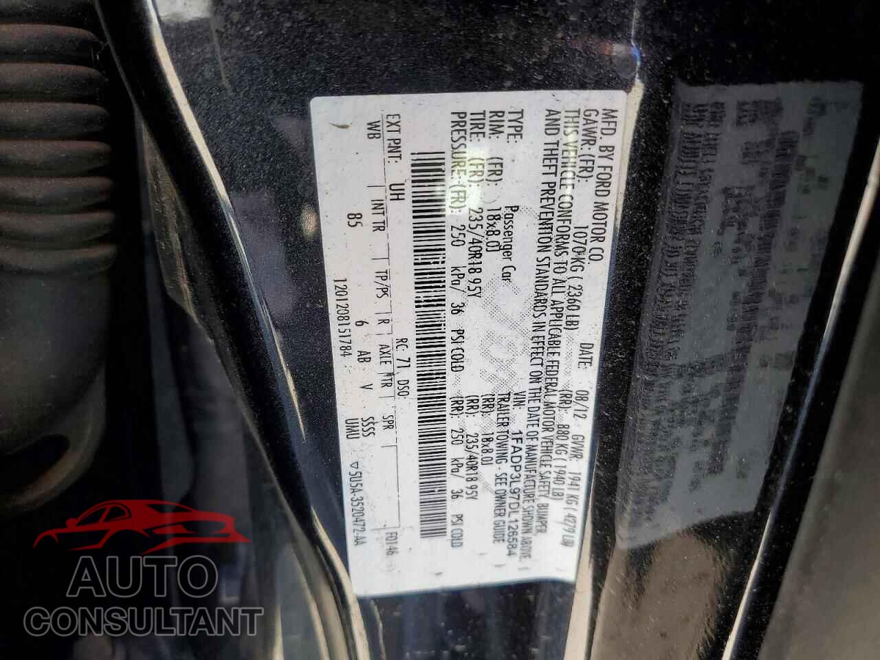 FORD FOCUS 2013 - 1FADP3L97DL126584