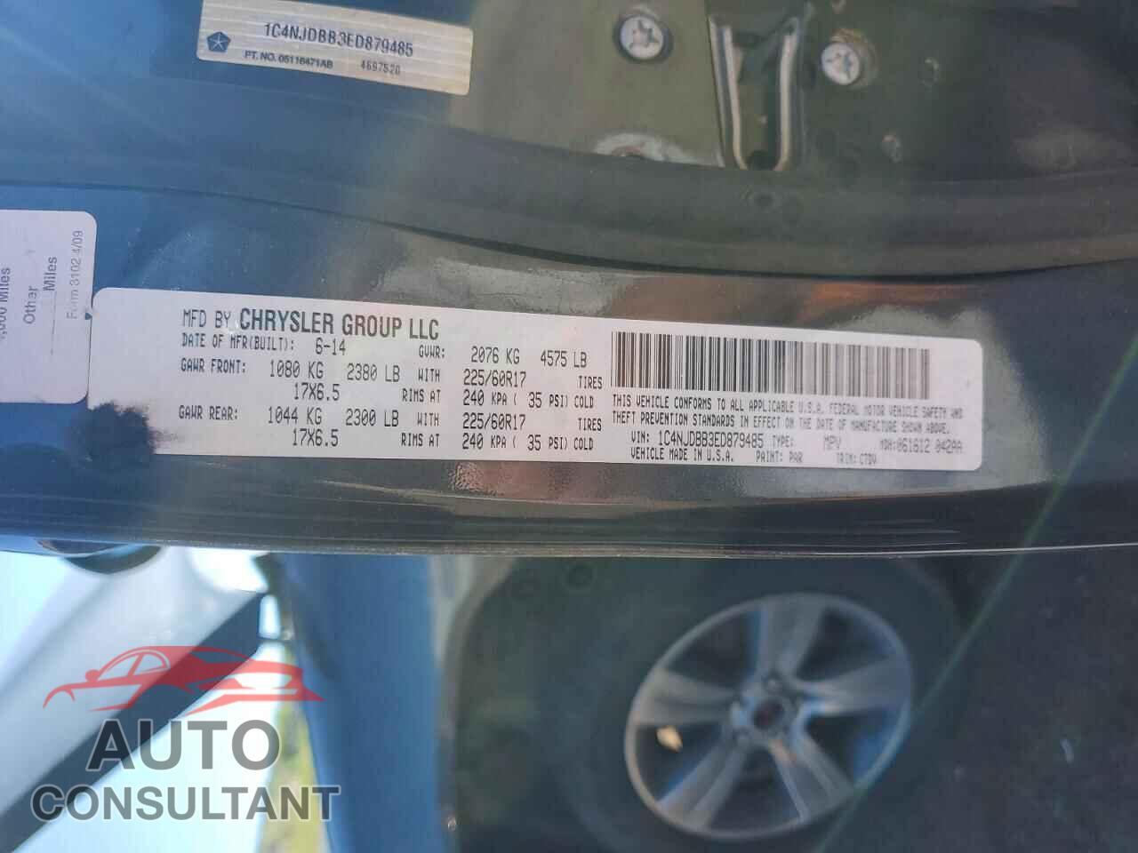 JEEP COMPASS 2014 - 1C4NJDBB3ED879485