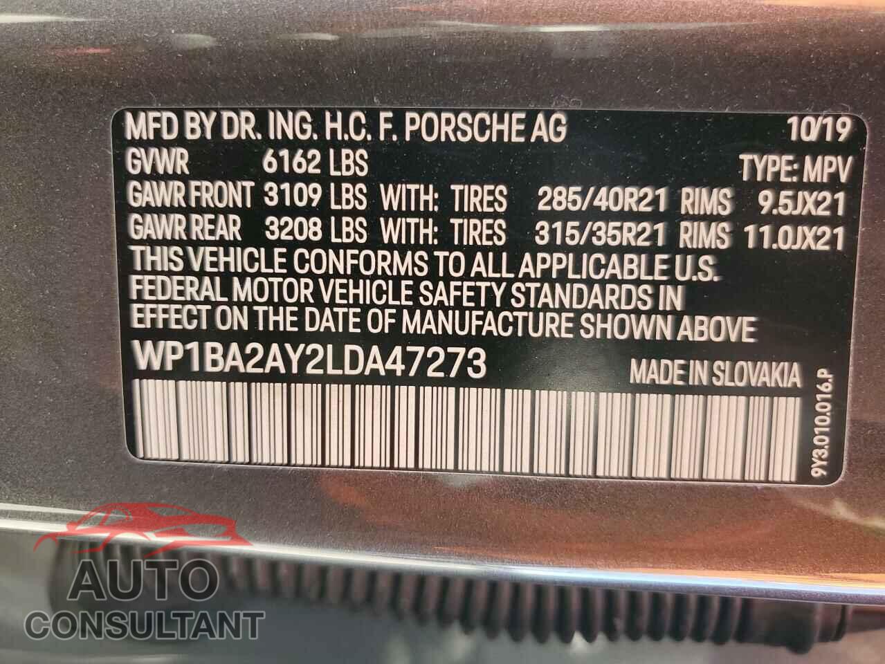 PORSCHE CAYENNE 2020 - WP1BA2AY2LDA47273