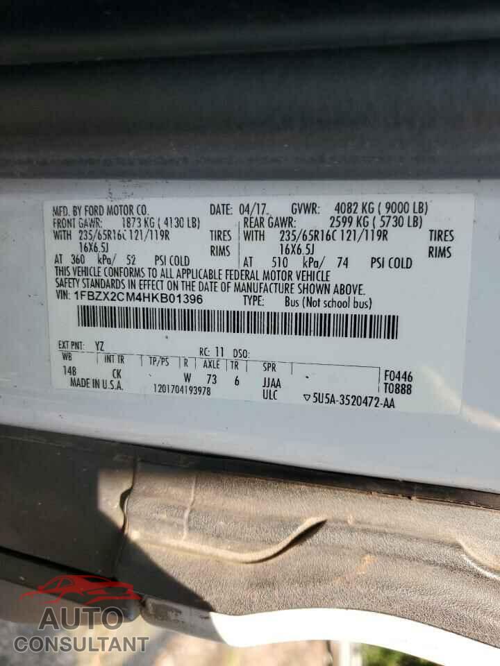 FORD TRANSIT 2017 - 1FBZX2CM4HKB01396