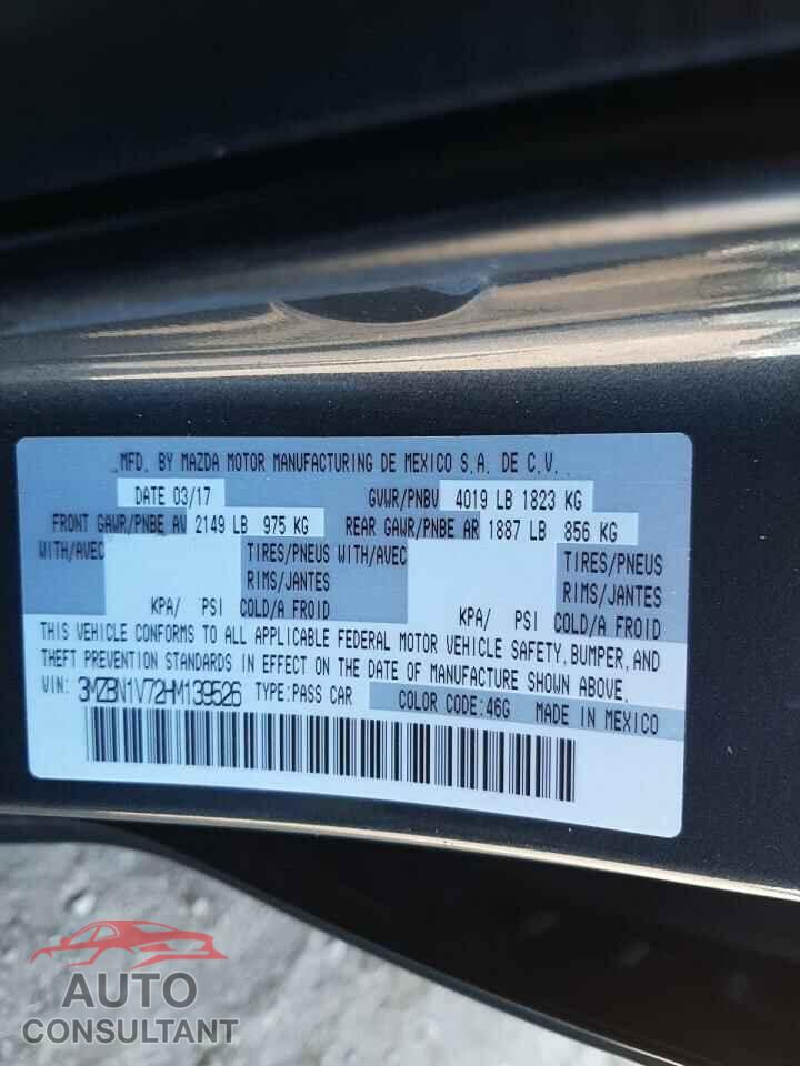MAZDA 3 2017 - 3MZBN1V72HM139526