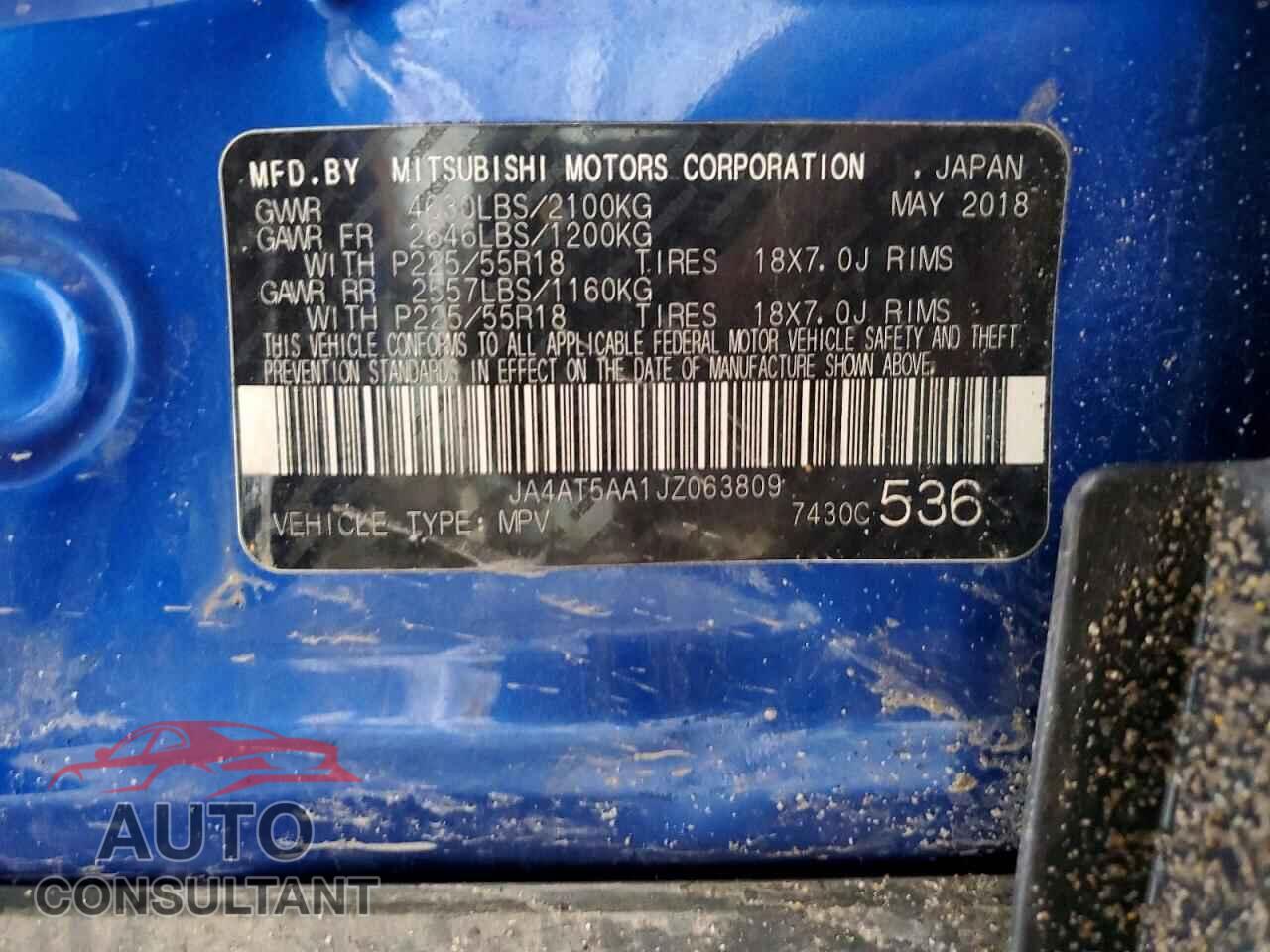 MITSUBISHI ECLIPSE 2018 - JA4AT5AA1JZ063809
