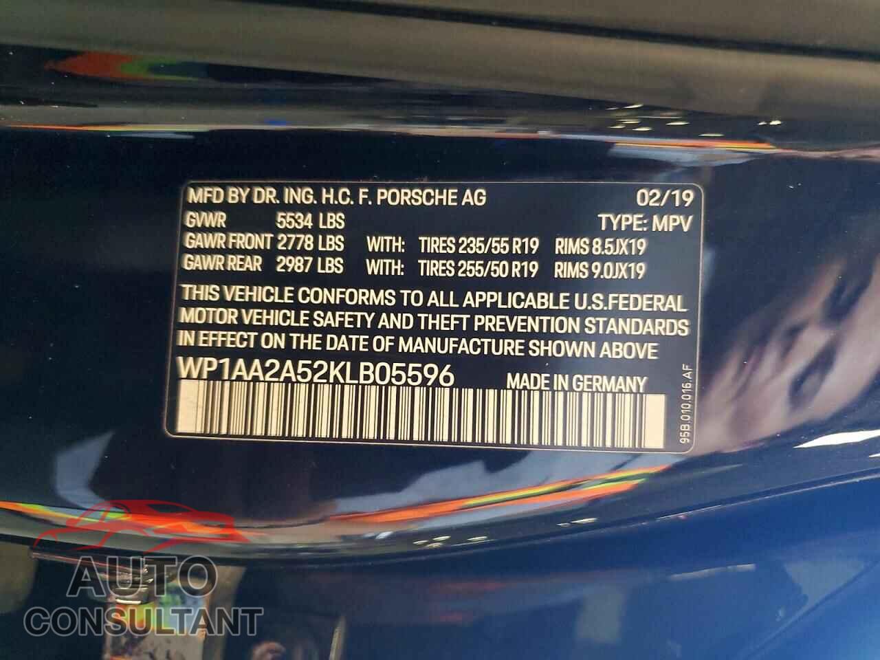 PORSCHE MACAN 2019 - WP1AA2A52KLB05596