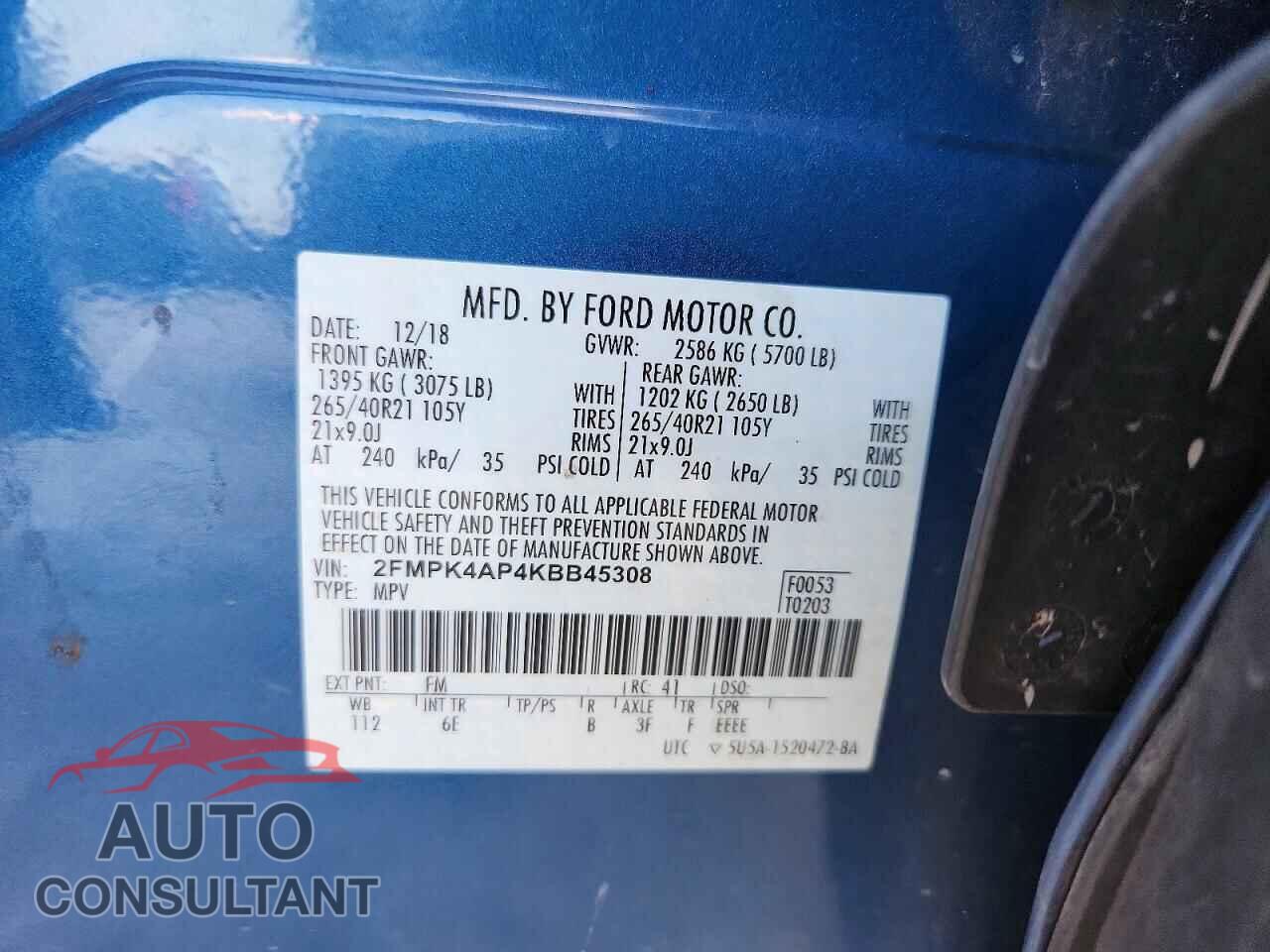 FORD EDGE 2019 - 2FMPK4AP4KBB45308