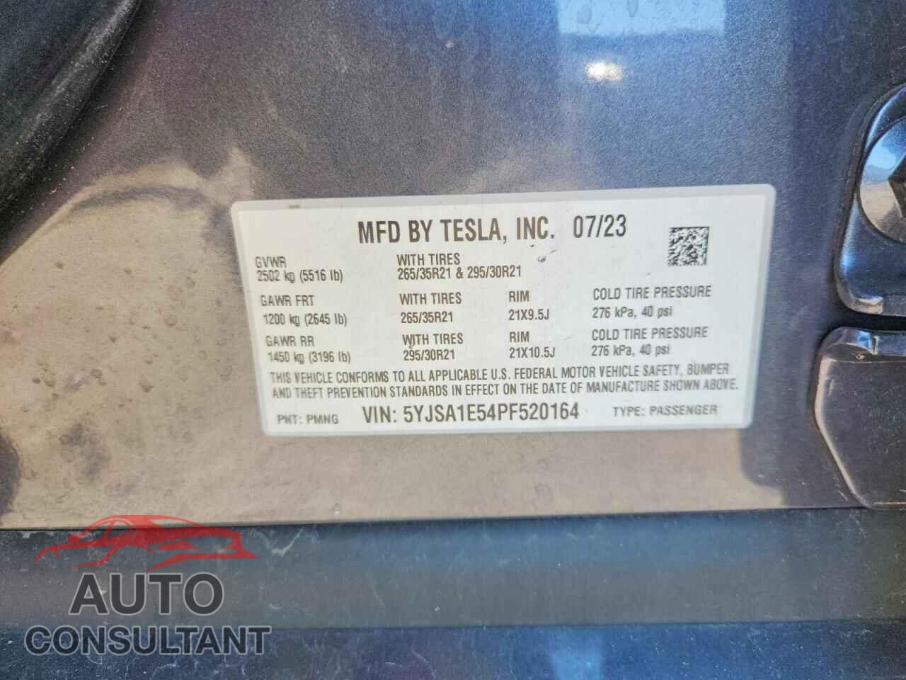 TESLA MODEL S 2023 - 5YJSA1E54PF520164