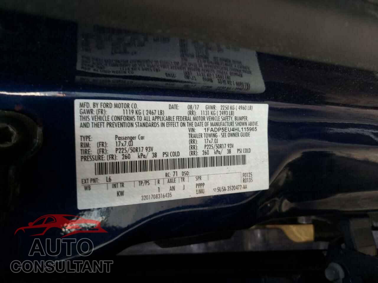 FORD CMAX 2017 - 1FADP5EU4HL115965