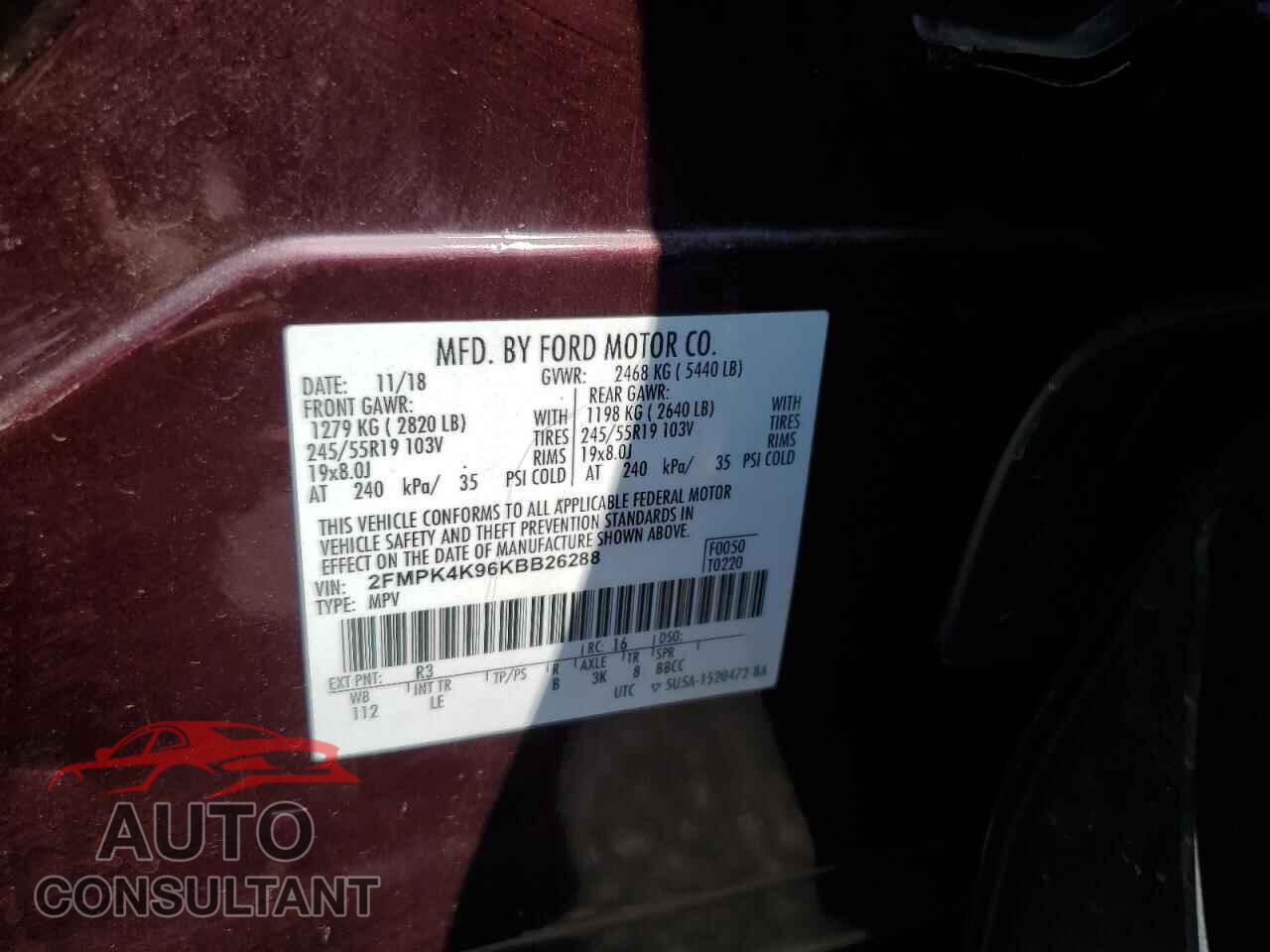 FORD EDGE 2019 - 2FMPK4K96KBB26288