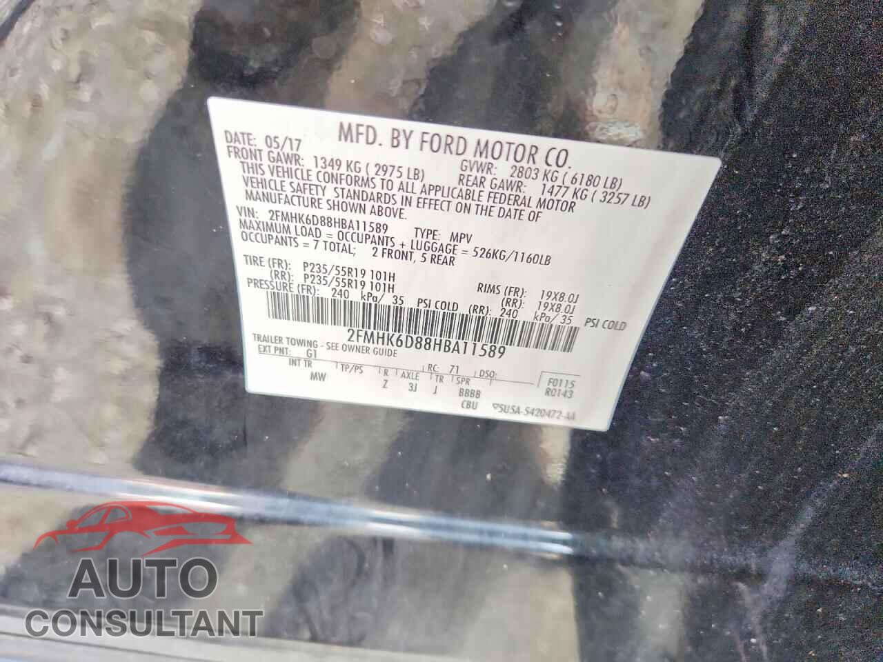 FORD FLEX 2017 - 2FMHK6D88HBA11589