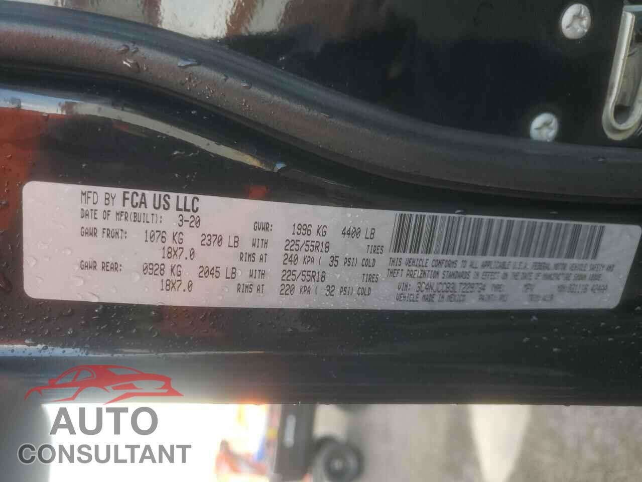 JEEP COMPASS 2020 - 3C4NJCCB3LT229734