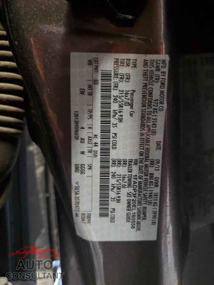 FORD FOCUS 2014 - 1FADP3F20EL160558