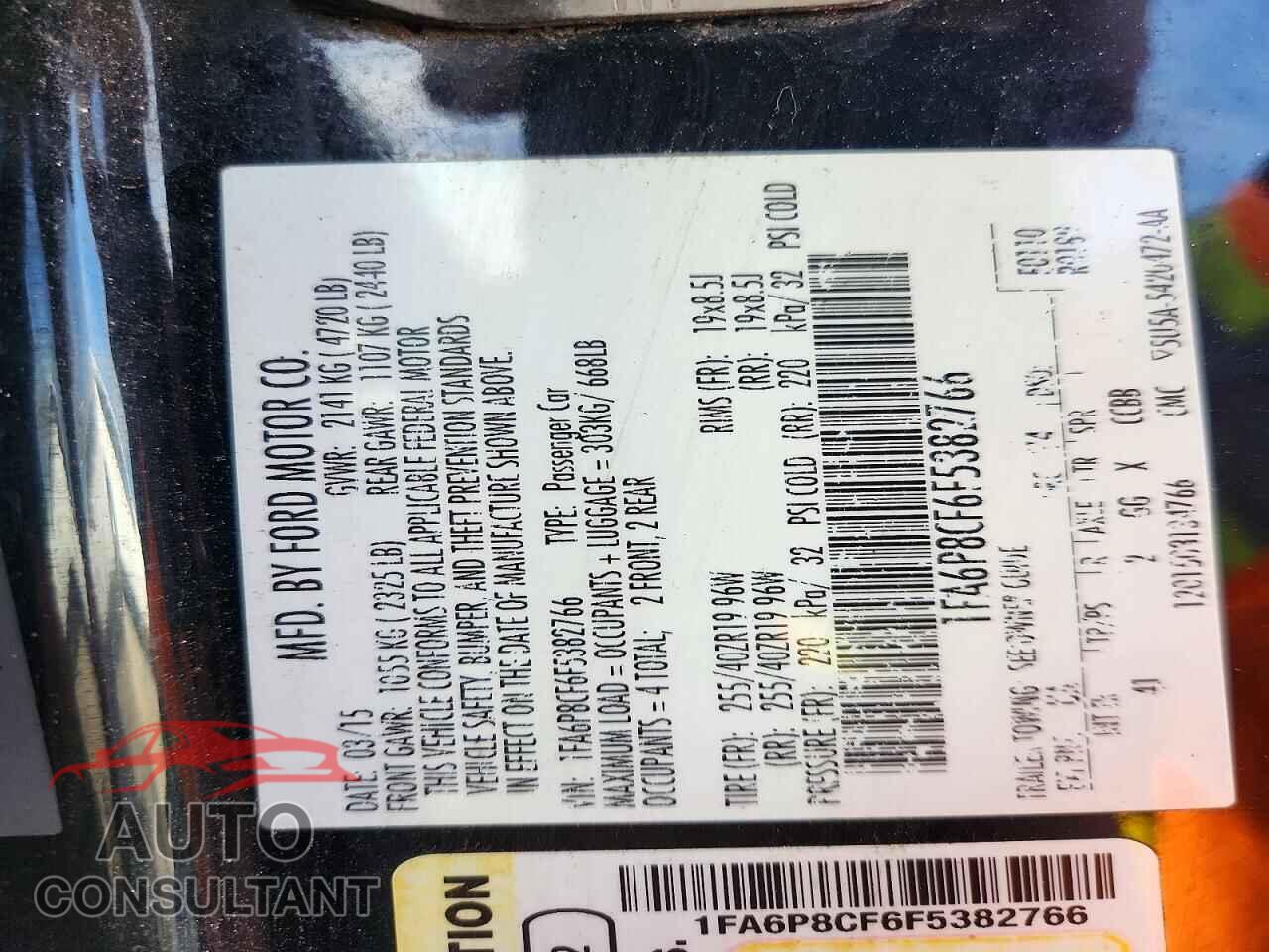 FORD MUSTANG 2015 - 1FA6P8CF6F5382766