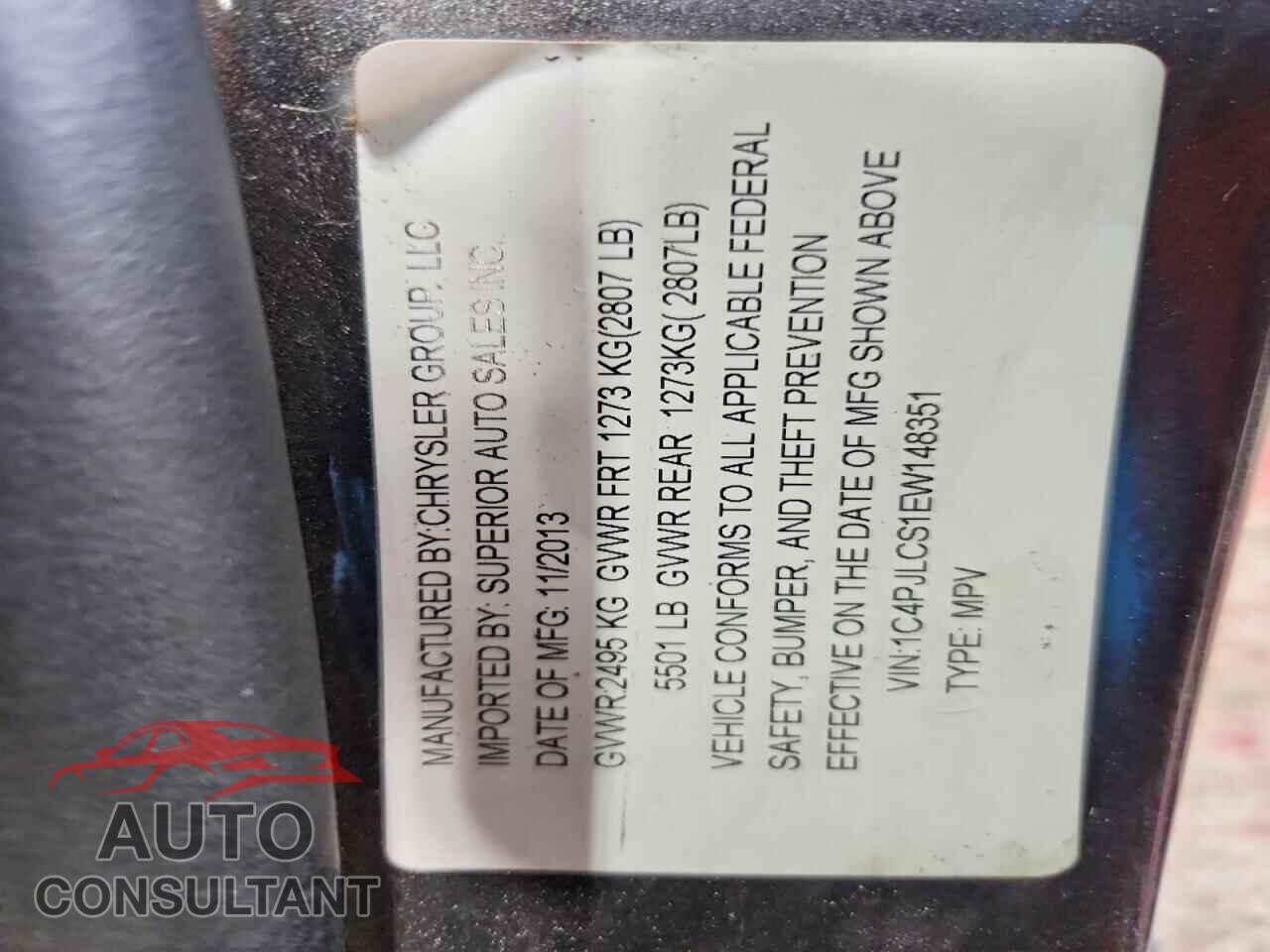 JEEP CHEROKEE 2014 - 1C4PJLCS1EW148351