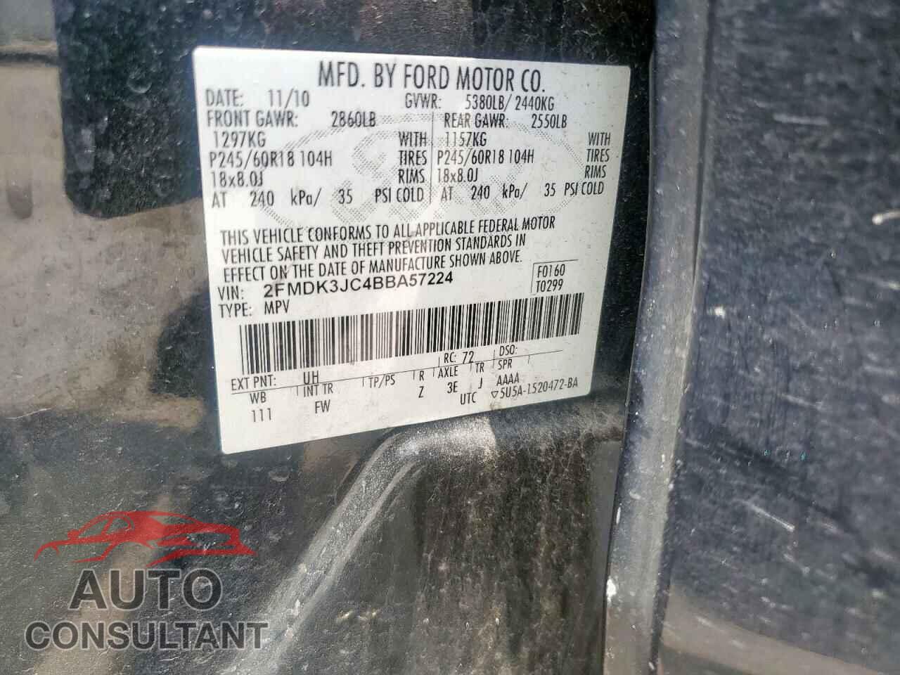 FORD EDGE 2011 - 2FMDK3JC4BBA57224