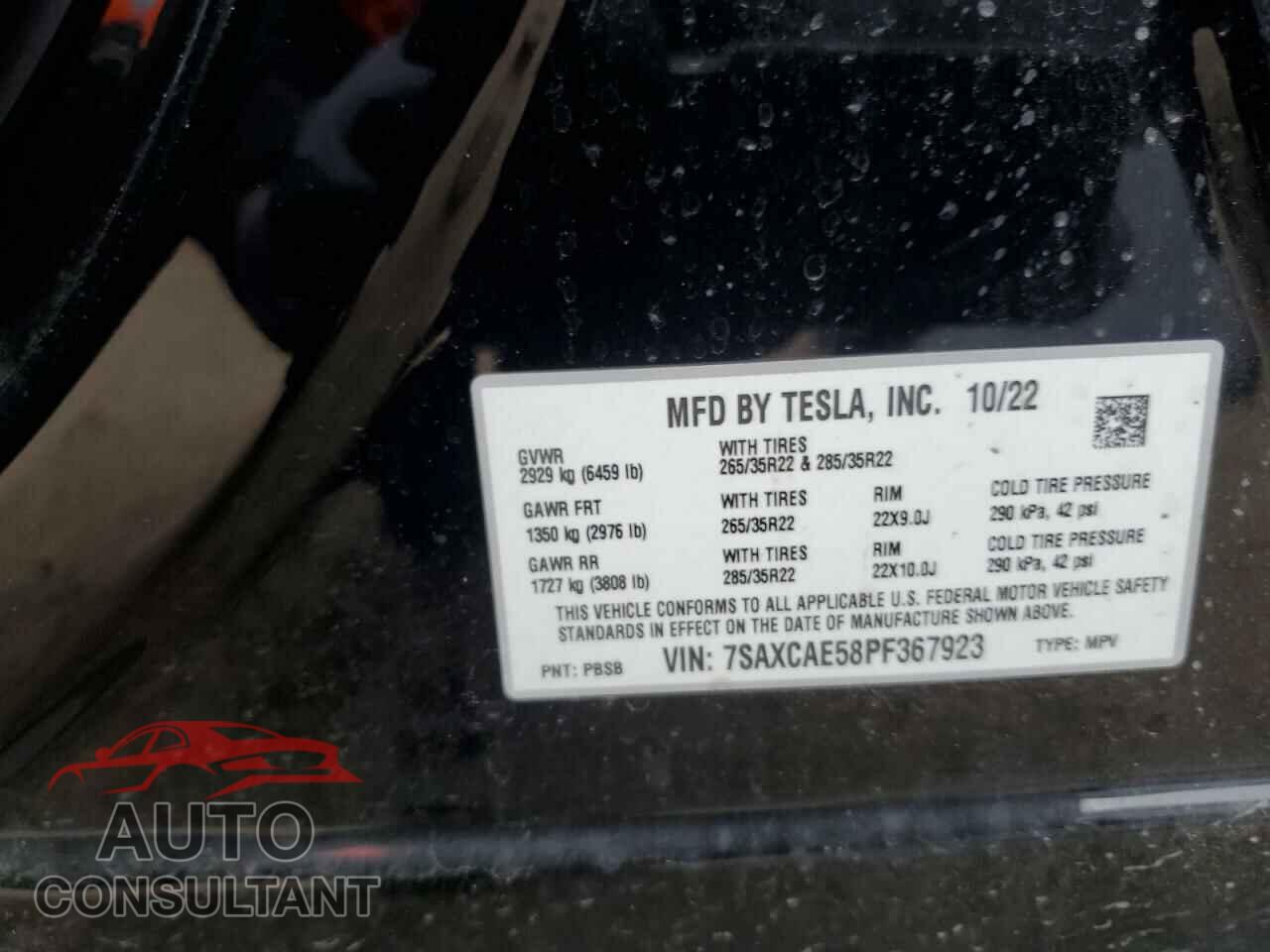 TESLA MODEL X 2023 - 7SAXCAE58PF367923